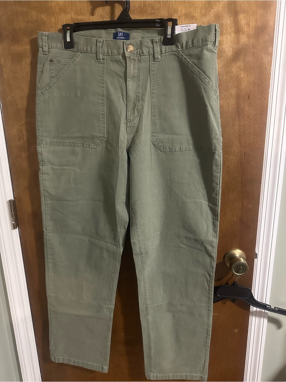 George Sage Greenish khaki Straight-Fit Utility Chinos